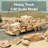 3D Wooden Heavy Truck Puzzle for Adults - Mechanical Model Building Kit WoodArtSupply