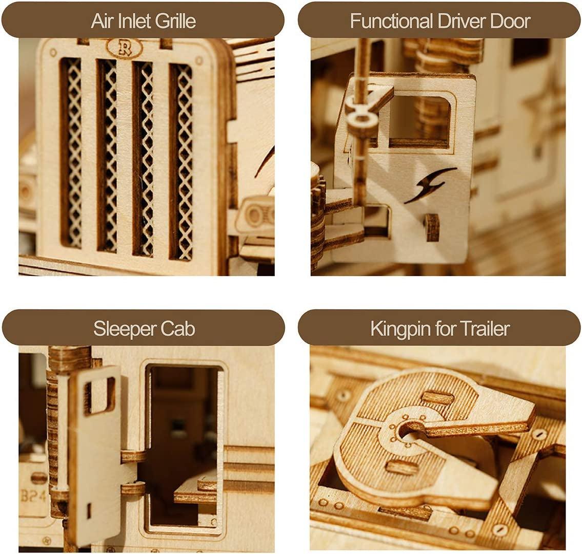 3D Wooden Heavy Truck Puzzle for Adults - Mechanical Model Building Kit WoodArtSupply