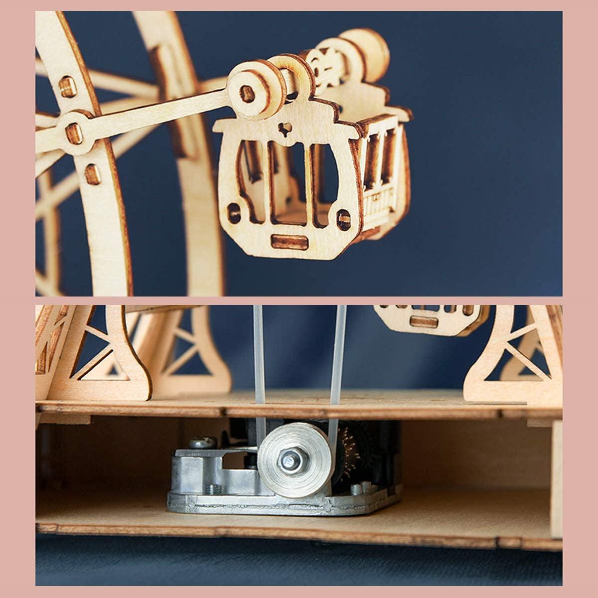 Hand Crank Music Box 3D Wooden Puzzle - DIY Craft Kit for Creative Fun WoodArtSupply