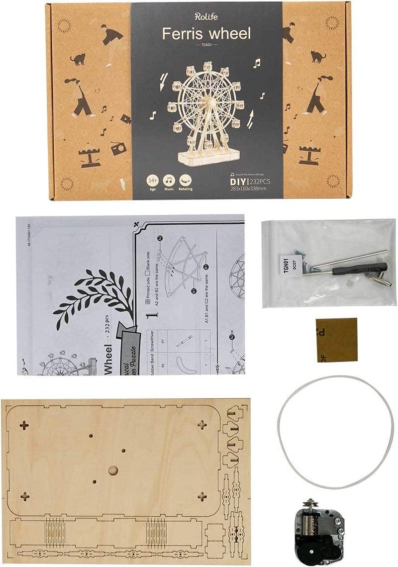 Hand Crank Music Box 3D Wooden Puzzle - DIY Craft Kit for Creative Fun WoodArtSupply