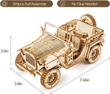 3D Wooden Mechanical Car Puzzle Kit - Classic 19th Century Design (1:18 Scale) WoodArtSupply