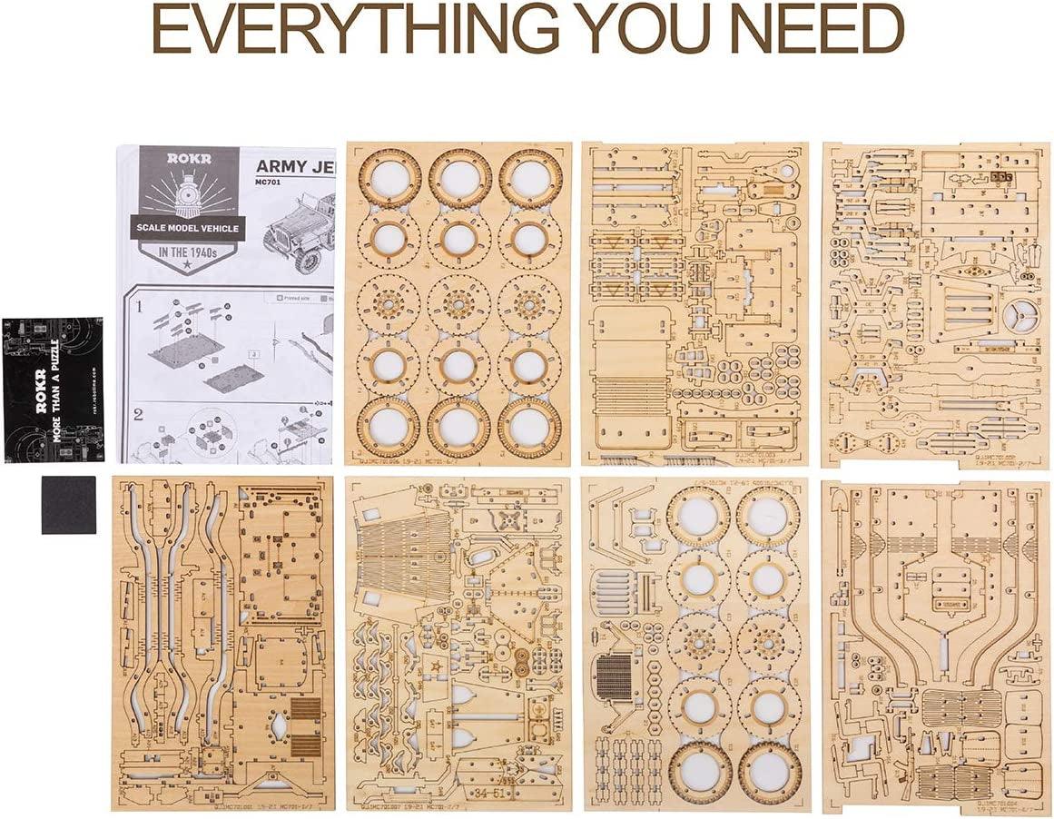 3D Wooden Mechanical Car Puzzle Kit - Classic 19th Century Design (1:18 Scale) WoodArtSupply