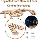 3D Wooden Rubber Band Machine Gun Puzzle DIY Craft Kit for All Ages WoodArtSupply