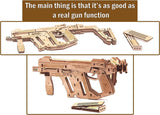 3D Wooden Rubber Band Machine Gun Puzzle DIY Craft Kit for All Ages WoodArtSupply