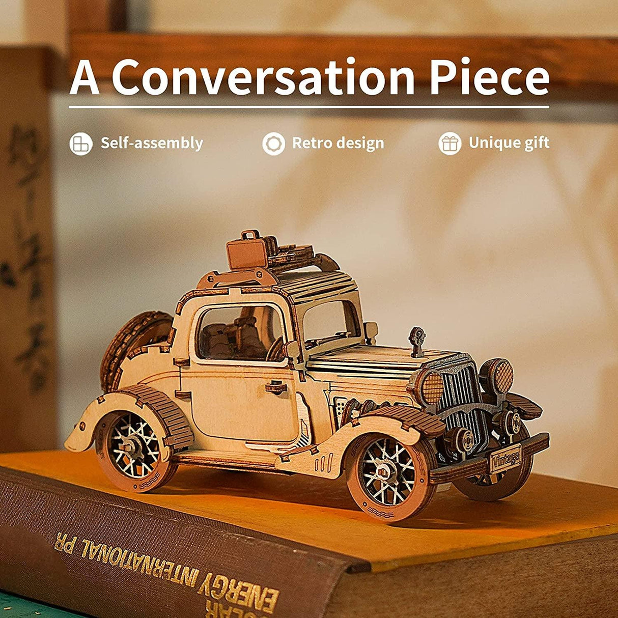 Vintage Car 3D Wooden Puzzle DIY Model Kit - Perfect Craft Gift for Collectors WoodArtSupply