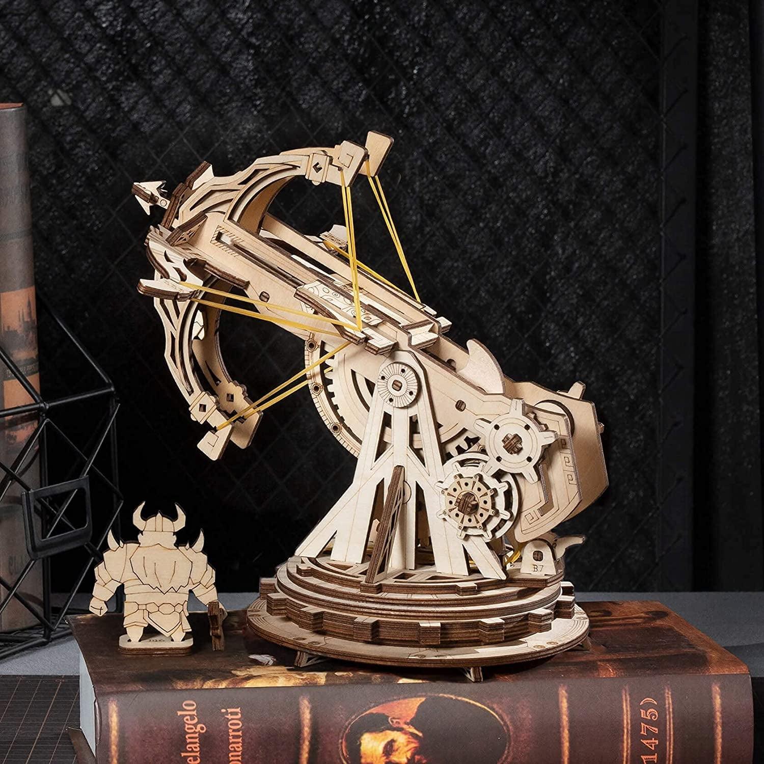 3D Wooden Ballista Launcher Model Kit for Adults - Interactive DIY STEM Project WoodArtSupply