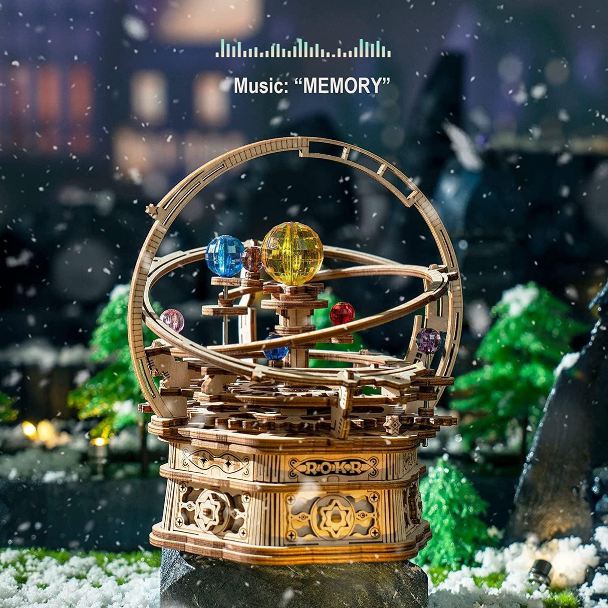 3D ROKR Mechanical Music Box Puzzle - Starry Night DIY Kit for Adults WoodArtSupply
