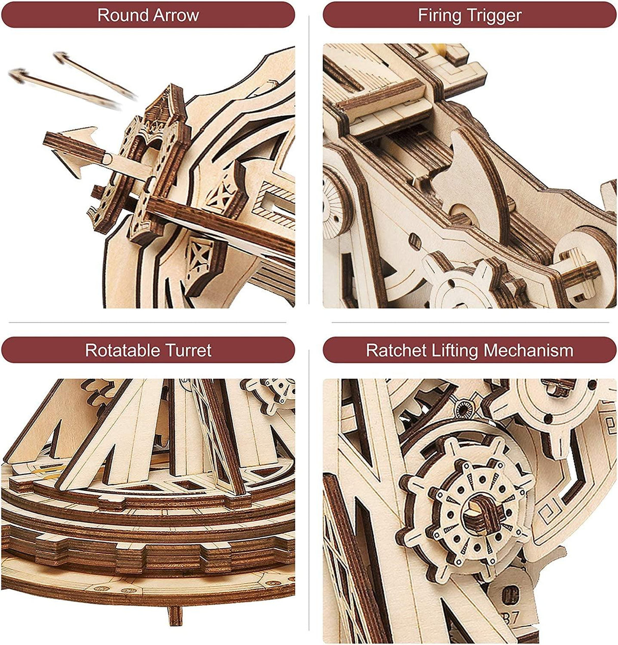 DIY Catapult 3D Wooden Puzzle Model Kit for Adults and Teens WoodArtSupply