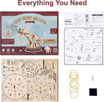 3D Wooden Puzzles for Adults Teens, DIY Catapult Mechanical Model Kits to Build - WoodArtSupply