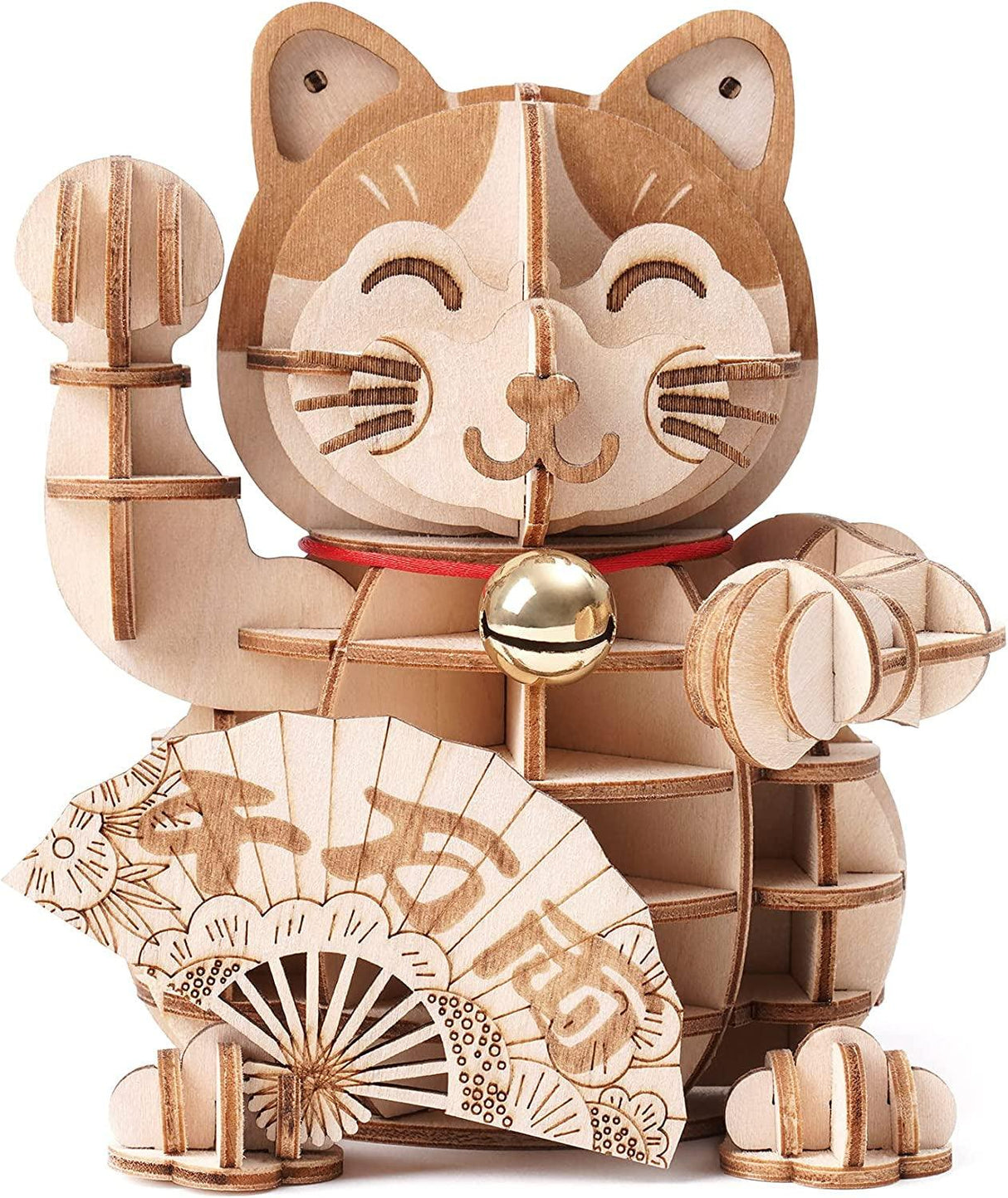 Lucky Cat 3D Wooden Puzzle Kit - Fun DIY Model for All Ages WoodArtSupply