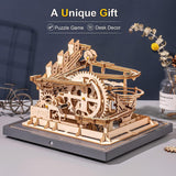 3D Wooden Marble Run Kit - DIY Mechanical Roller Coaster Model for Adults WoodArtSupply