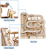 3D Wooden Marble Run Kit - DIY Mechanical Roller Coaster Model for Adults WoodArtSupply