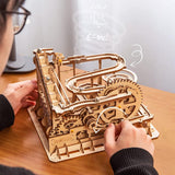 3D Wooden Marble Run Kit - DIY Mechanical Roller Coaster Model for Adults WoodArtSupply