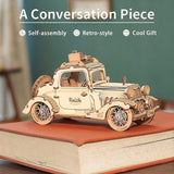 3D Wooden Antique Car Model Kit - Detailed Collectible Puzzle for Adults WoodArtSupply