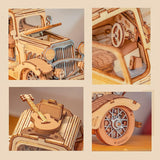3D Wooden Antique Car Model Kit - Detailed Collectible Puzzle for Adults WoodArtSupply