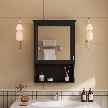 Wall Mounted Bathroom Storage Cabinet With Mirror, Soft Closing Hinges HouseOfZazla