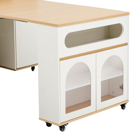 Extendable Dining Table With Folding Top, Rolling Kitchen Island With Drawers And Power Outlet HouseOfZazla