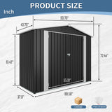 8ft x 4ft Outdoor Metal Storage Shed with Lockable Latch