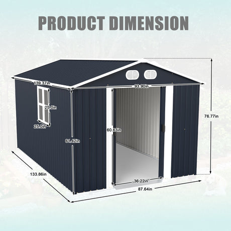Campcraft 8x12 Ft Outdoor Metal Storage Shed HouseOfZazla