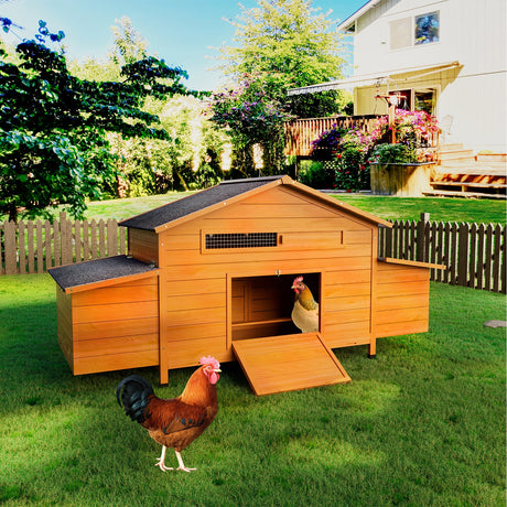 70" Large Wooden Chicken Coop with 2 Nesting Boxes HouseOfZazla
