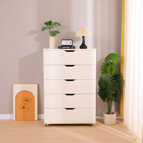 Modern 5 Drawer Dresser With Wheels HouseOfZazla