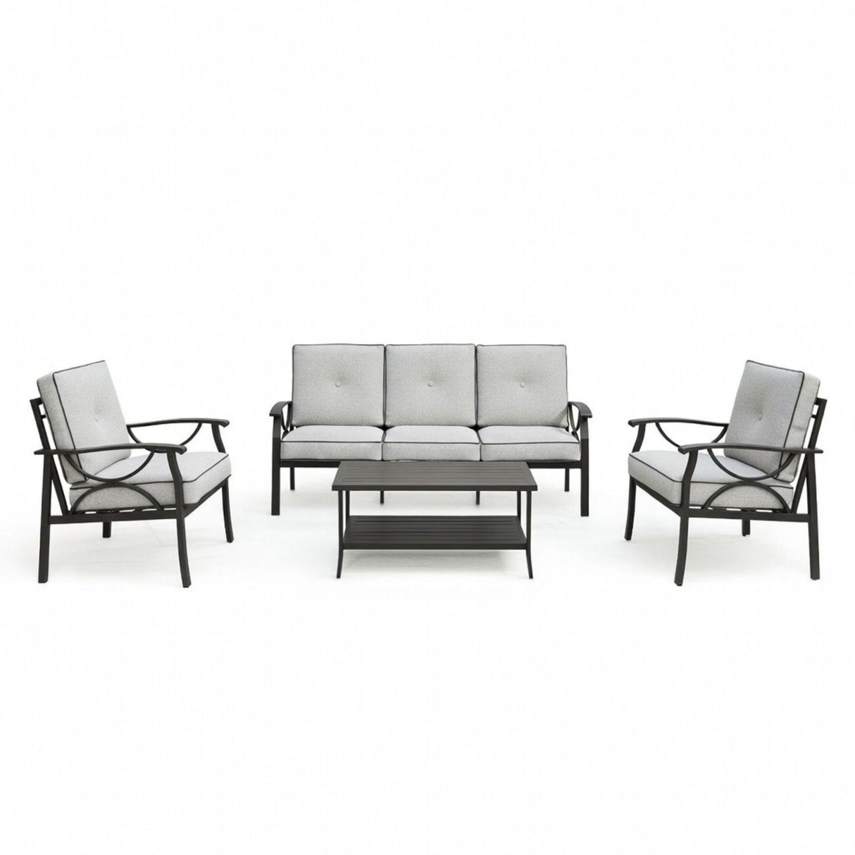 Patio Furniture Set with Coffee Table and Cushions for Backyard