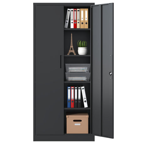 Heavy Metal Garage Storage Cabinet With Locking Doors, Steel, Adjustable Shelves HouseOfZazla