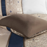 Cal King 7 Piece Jacquard Comforter Set with Throw Pillows