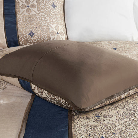 King 7 Piece Jacquard Comforter Set with Throw Pillows HouseOfZazla