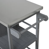 Outdoor Kitchen Island Fir Wood Prep Station with Stainless Steel Top