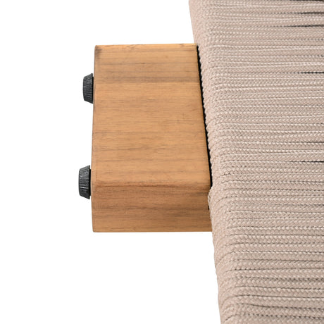 Outdoor Chaise Lounge Chair, Acacia Wood with Adjustable Backrest and Cushion HouseOfZazla