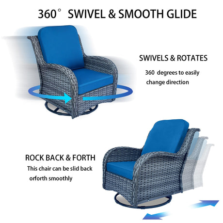 Wicker Patio Furniture Set - 3 Piece Rattan Outdoor Sectional Conversation Set HouseOfZazla