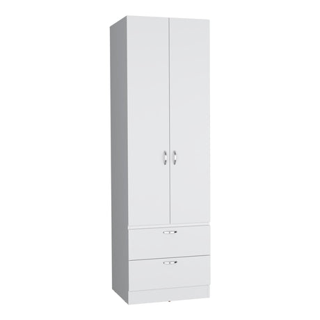 Armoire Organiser, Two Shelves, Rod, Double Door Cabinet Armoire HouseOfZazla