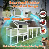 Wooden Chicken Coop, Large Outdoor Hen House with Run and Nesting Box