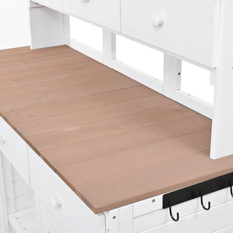 TOPMAX 65.7" Tall Garden Potting Bench Table with Hutch HouseOfZazla