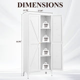 Adjustable 2 Door Kitchen Pantry Cabinet With Striped Design