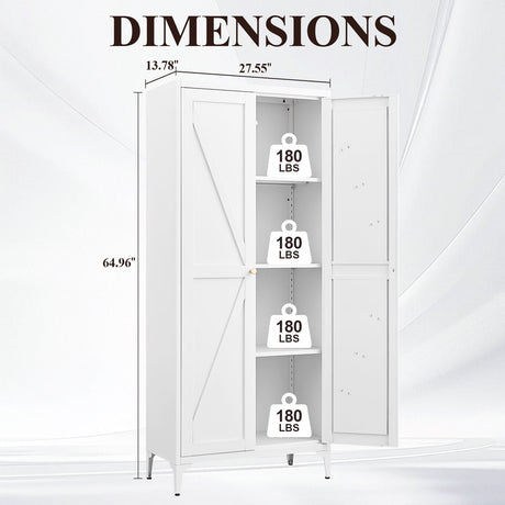 Adjustable 2 Door Kitchen Pantry Cabinet With Striped Design HouseOfZazla