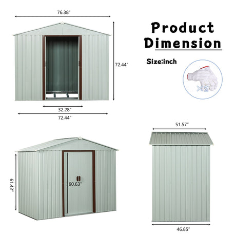 Ry-Sdyx56-W Outdoor Metal Storage Shed - White HouseOfZazla