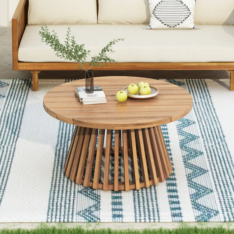 Acacia Wood Patio Coffee Table HouseOfZazla