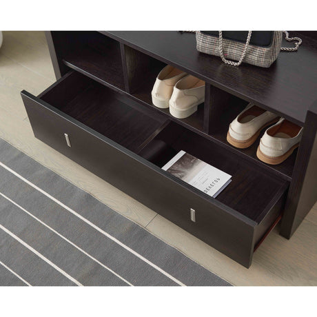 Shoe Entry Bench With Three Shelves, One Drawer With Divided Compartment HouseOfZazla