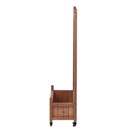 Raised Garden Bed With Trellis 2 Pack, Outdoor Planter Box & Plant Stand With Climbing Racks - Brown HouseOfZazla