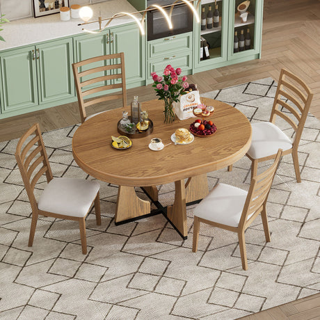 Round Dining Table Set For 4 With Chairs HouseOfZazla