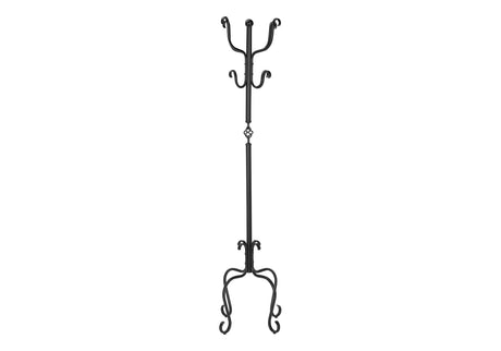 Coat Rack Hall Tree, Free Standing, 8 Hooks, Entryway, Transitional - Black HouseOfZazla
