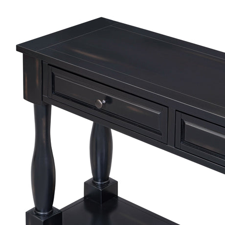 TREXM 63" Long Console Table with Drawers and Shelf HouseOfZazla