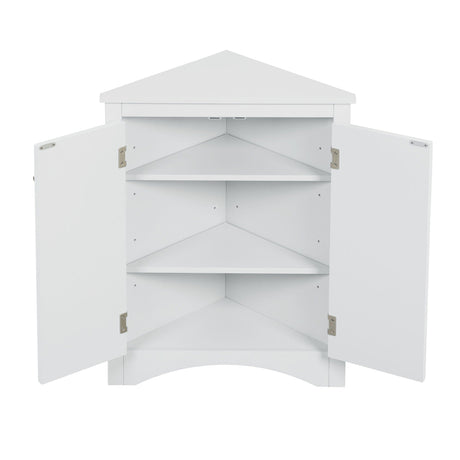 Triangle Bathroom Storage Cabinet With Adjustable Shelves, Freestanding Floor Cabinet For Home Kitchen HouseOfZazla