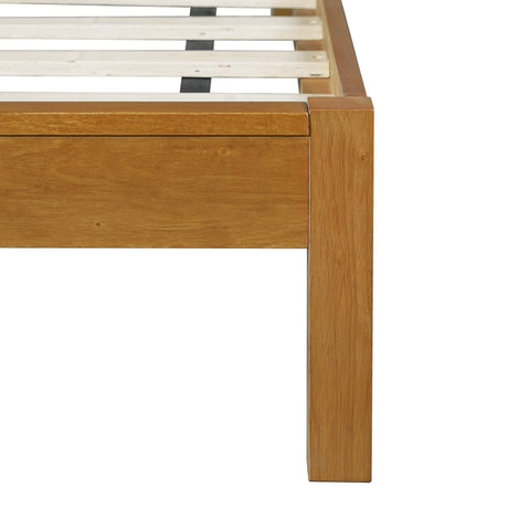 Premium Rubber Wood Platform Bed Frame with Headboard HouseOfZazla