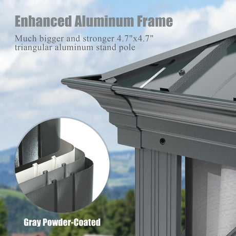 12'x12' Hardtop Gazebo Canopy with Galvanized Steel Double Roof HouseOfZazla