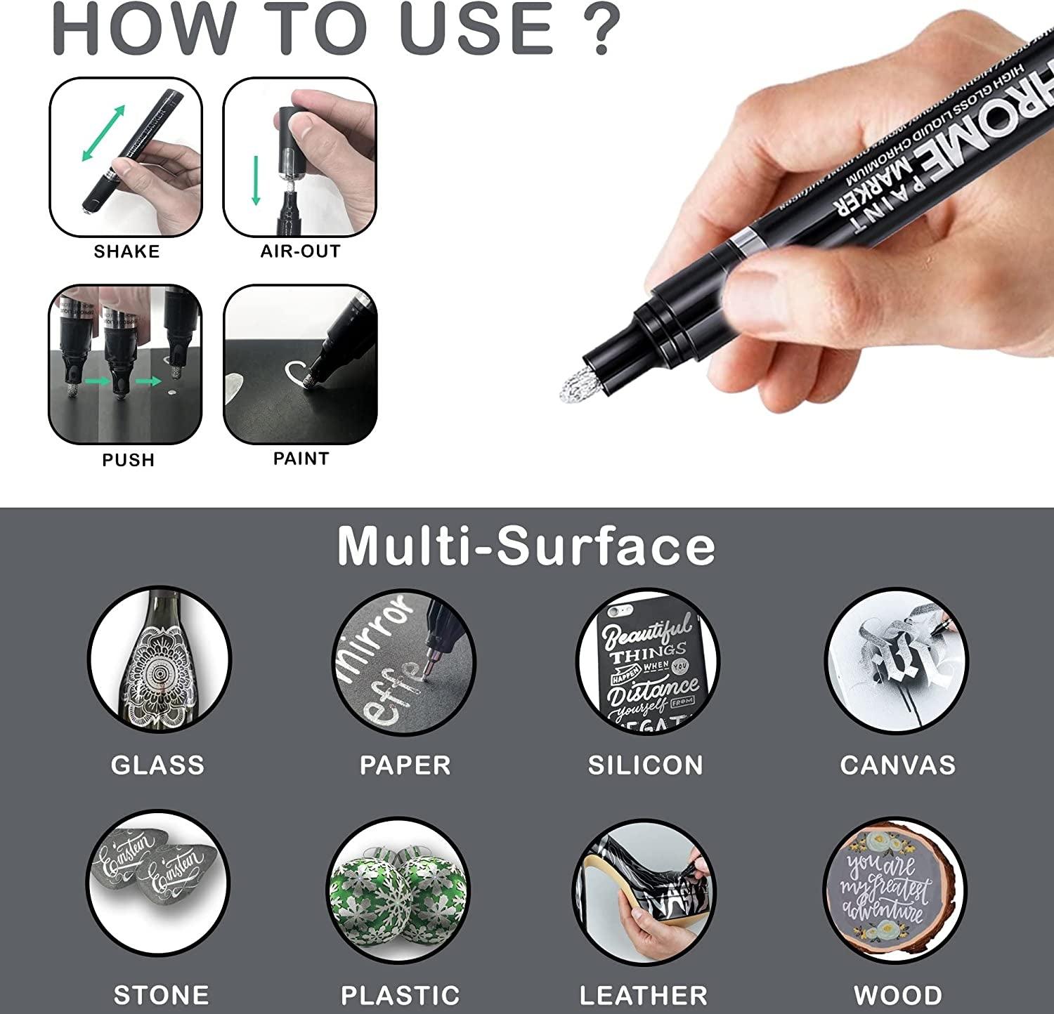 3PK Mirror Chrome Marker Paint Pen for Repairing, Model Painting Perma –  WoodArtSupply