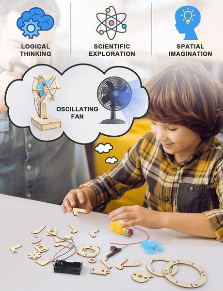4-in-1 STEM Wooden Puzzle Kits for Kids Age 8-12 - Build & Learn with 3D Models WoodArtSupply
