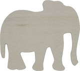 4 Inch Unfinished Wooden Elephant Shapes, Pack of 12, Ready to Paint or Decorate WoodArtSupply